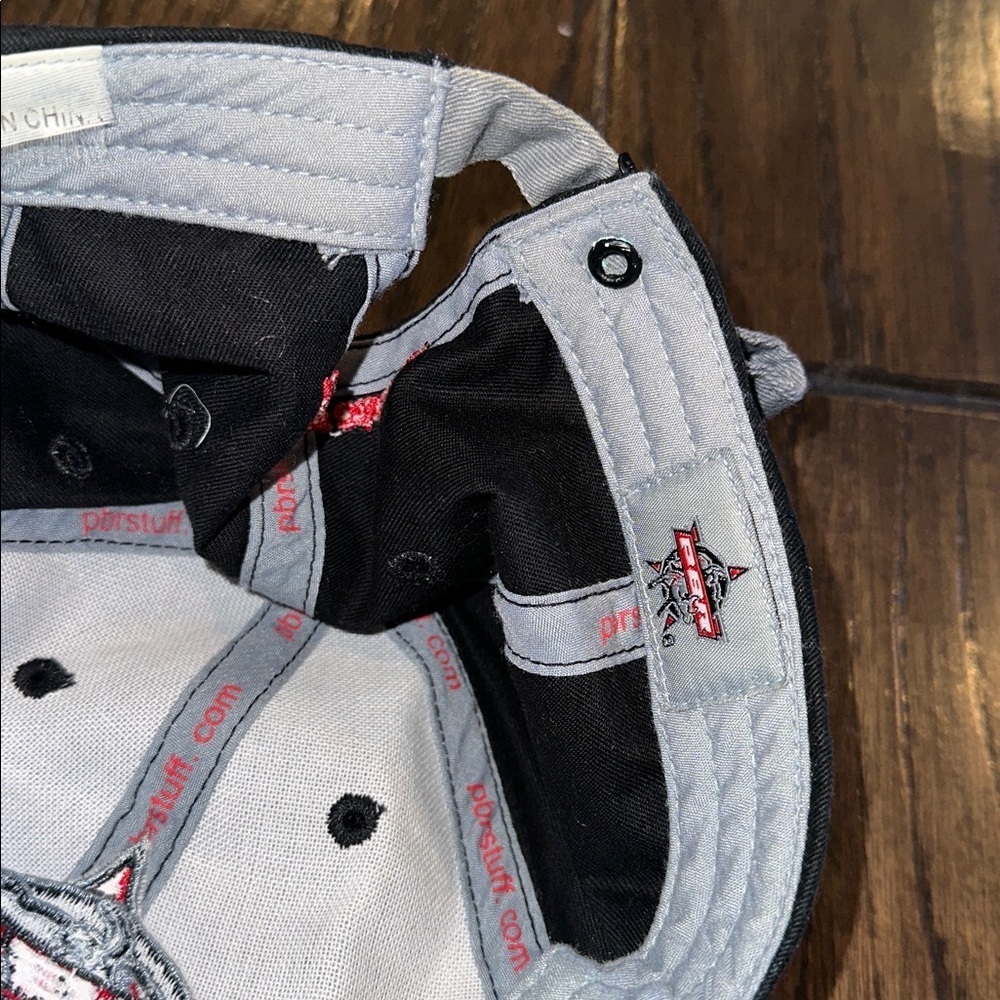 Professional bull riders Gray and Red Embroidered Cap - Picture 6 of 7
